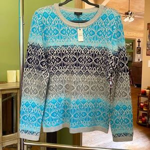Talbots geometric shaped ombré sweater. NWT.